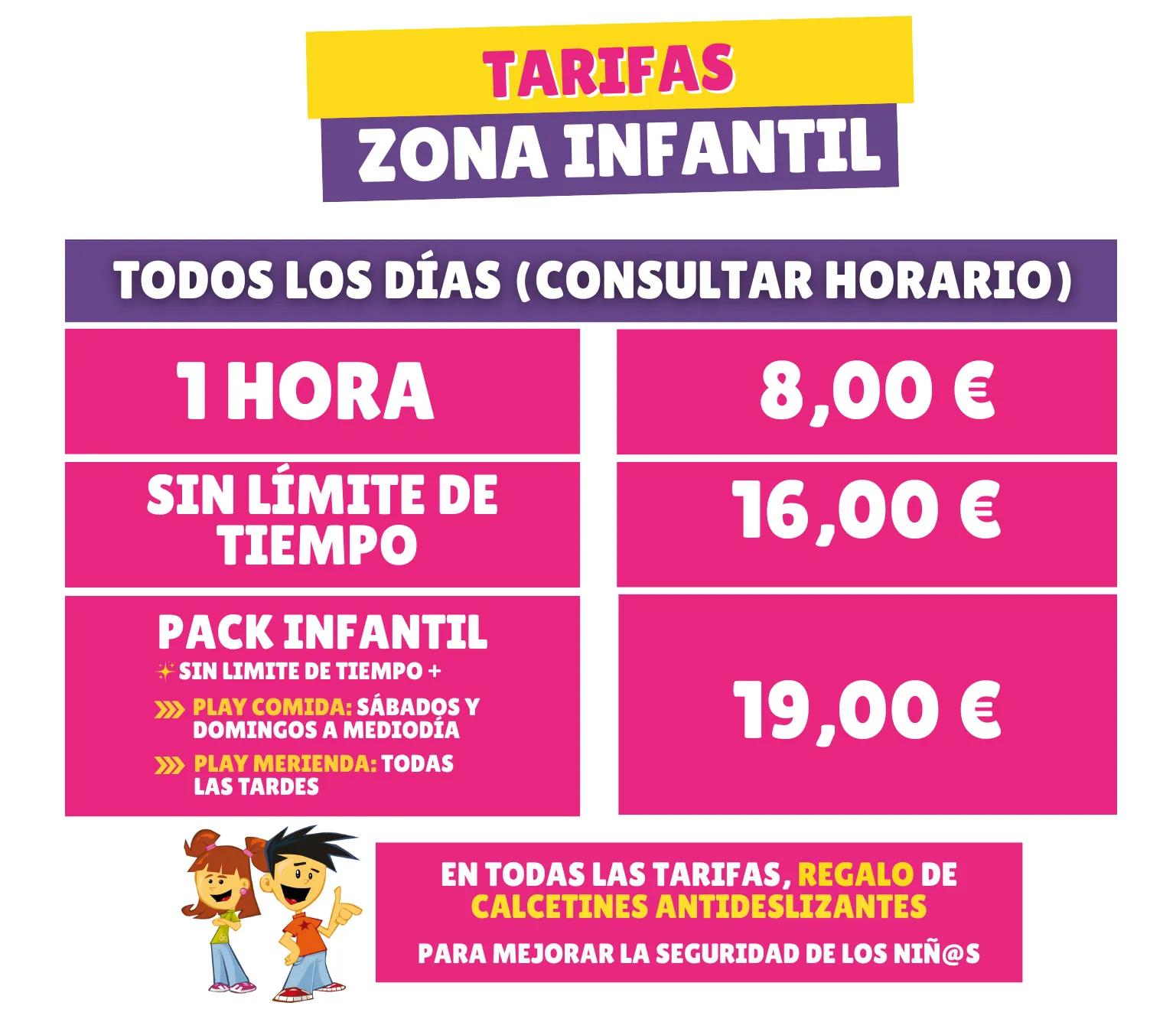 Tarifas Ludoteca