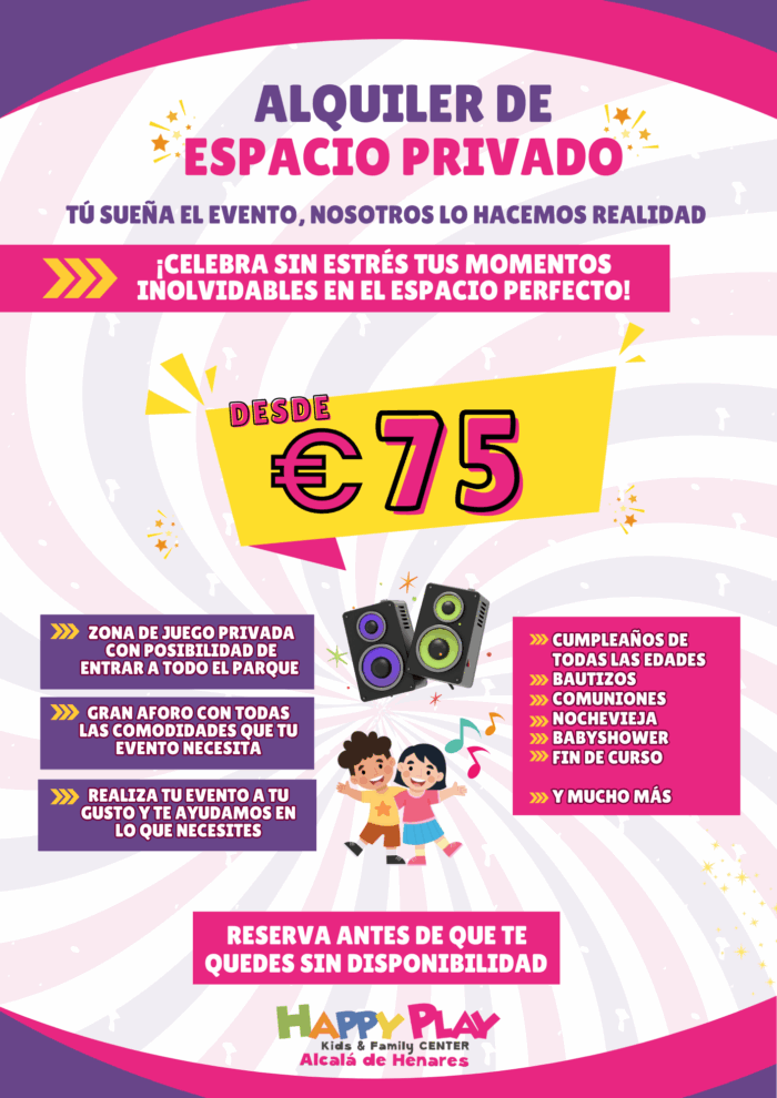 Espacios Privados Happy Play Alquiler salas en Alcalá de Henares